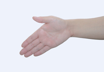 a hand gesture isolate on white background