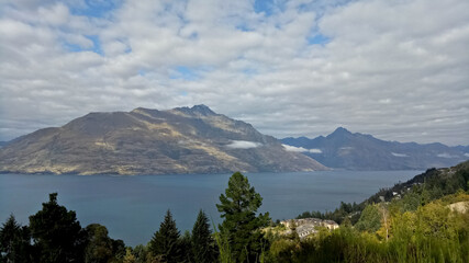 Naklejka na ściany i meble View from the top of Queenstown New Zealand