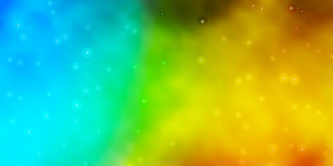 Obraz premium Light Blue, Yellow vector template with neon stars. Shining colorful illustration with small and big stars. Pattern for new year ad, booklets.