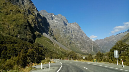 The view on the way to Milford Sound New Zealand