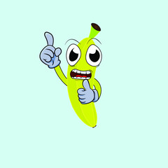 Banana Cute Character for Mascot or Advertising