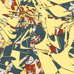 Abstract background. Psychedelic fractal, texture of brush strokes of colored paint of blurred lines and spots of different shapes and sizes