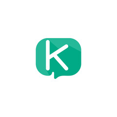 k chat logo talk vector illustration, chat letter k logo