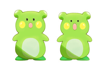 surprised green frog