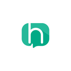 h chat logo talk vector illustration, chat letter h logo