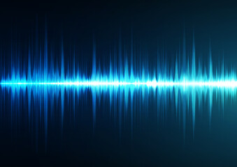Blue sound waves, Equalizer for music, audio waveform
