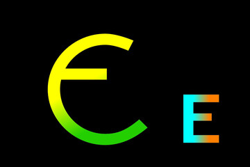 Capital letter E vector image