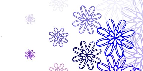 Light Pink, Blue vector natural backdrop with flowers.
