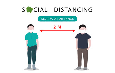 Social distancing. Please Keep Your Distance to people to leave 2 meters between each other.Coronovirus epidemic protective.