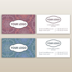 Cute Floral Busines Card 100 vector business card design with flower background