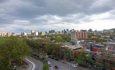 Plateau district of Montreal from 10th floor looking towards Down Town