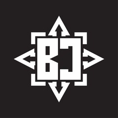 BC Logo monogram with rounded arrows shape design template