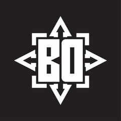 BD Logo monogram with rounded arrows shape design template