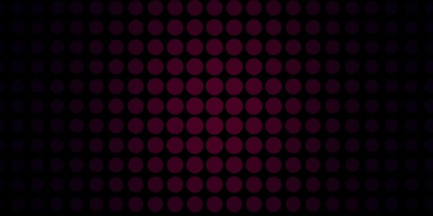 Dark Purple vector backdrop with dots. Abstract colorful disks on simple gradient background. Pattern for wallpapers, curtains.