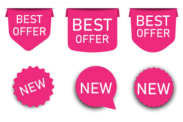 Offer sticker. Label with best price. Modern badge with a tag about sale. Vector illustration.