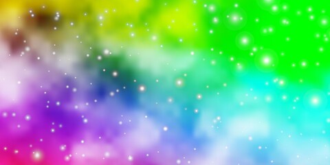 Fototapeta premium Light Multicolor vector template with neon stars. Decorative illustration with stars on abstract template. Pattern for websites, landing pages.