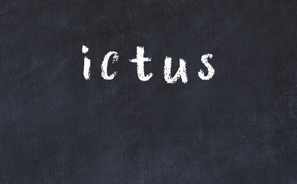 Black chalkboard with inscription ictus on in