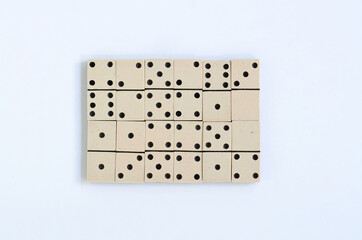 vintage old white Domino on a white background