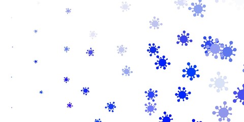 Light blue vector background with covid-19 symbols.