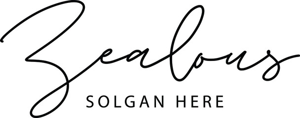 A hand-drawn signature logo design template