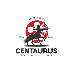 centaur logo icon vector illustration - obrazy, fototapety, plakaty