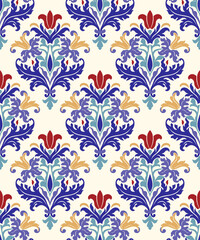 Seamless colorful pattern in turkish style. Vintage decorative elements. Hand drawn background. Islam, Arabic, Indian, ottoman motifs. Perfect for printing on fabric, ceramic tile or paper. Vector