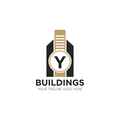 initial letter y building logo vector illustration design template