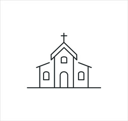 Church vector icon on white background