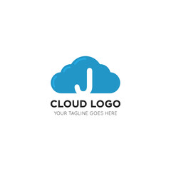 initial leter j cloud logo and icon vector illustration design template