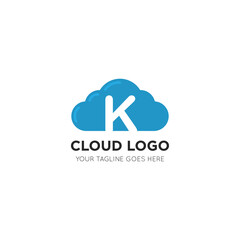 initial leter k cloud logo and icon vector illustration design template