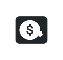 Cost reduction icon symbol vector 