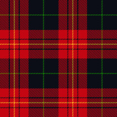 Tartan plaid seamless pattern green yellow and red color line . Shirt print fabric texture blue background, Scottish cage , New year , Christmas decoration, Check design Vector illustration