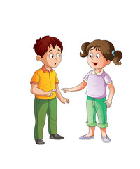 girl and boy talking