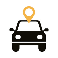 car with pin pointer location line style