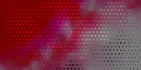 Light Red vector backdrop with dots. Abstract decorative design in gradient style with bubbles. Pattern for booklets, leaflets.