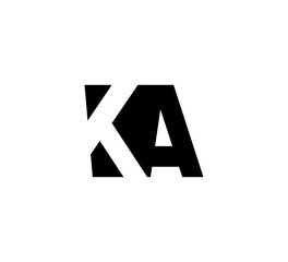 Initial letters Logo black positive/negative space KA - obrazy, fototapety, plakaty