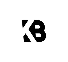 Initial letters Logo black positive/negative space KB