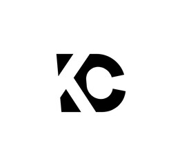 Initial letters Logo black positive/negative space KC