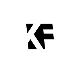 Initial letters Logo black positive/negative space KF
