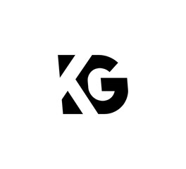 Initial letters Logo black positive/negative space KG