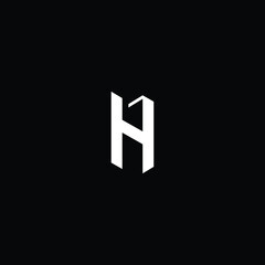 Obraz premium Logo design of H in vector for construction, home, real estate, building, property. Minimal awesome trendy professional logo design template on black background.