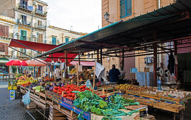 Market events in the streets of Palermo