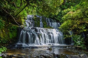 Fototapeta na wymiar Purakaunui Falls, The Catlins, south island of New Zealand