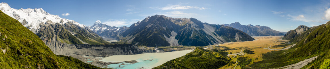Hooker Valley and Mount Cook Panorama, Mount Cook National Park, New Zealand