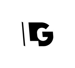 Initial letters Logo black positive/negative space LG