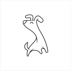funny dog logo icon vector illustration