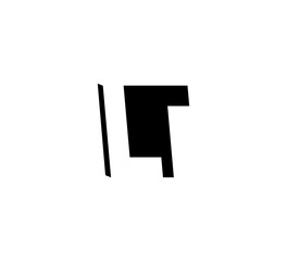 Initial letters Logo black positive/negative space LT