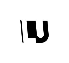 Initial letters Logo black positive/negative space LU