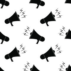 megaphone silhouette seamless pattern
