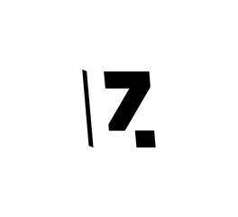 Initial letters Logo black positive/negative space LZ